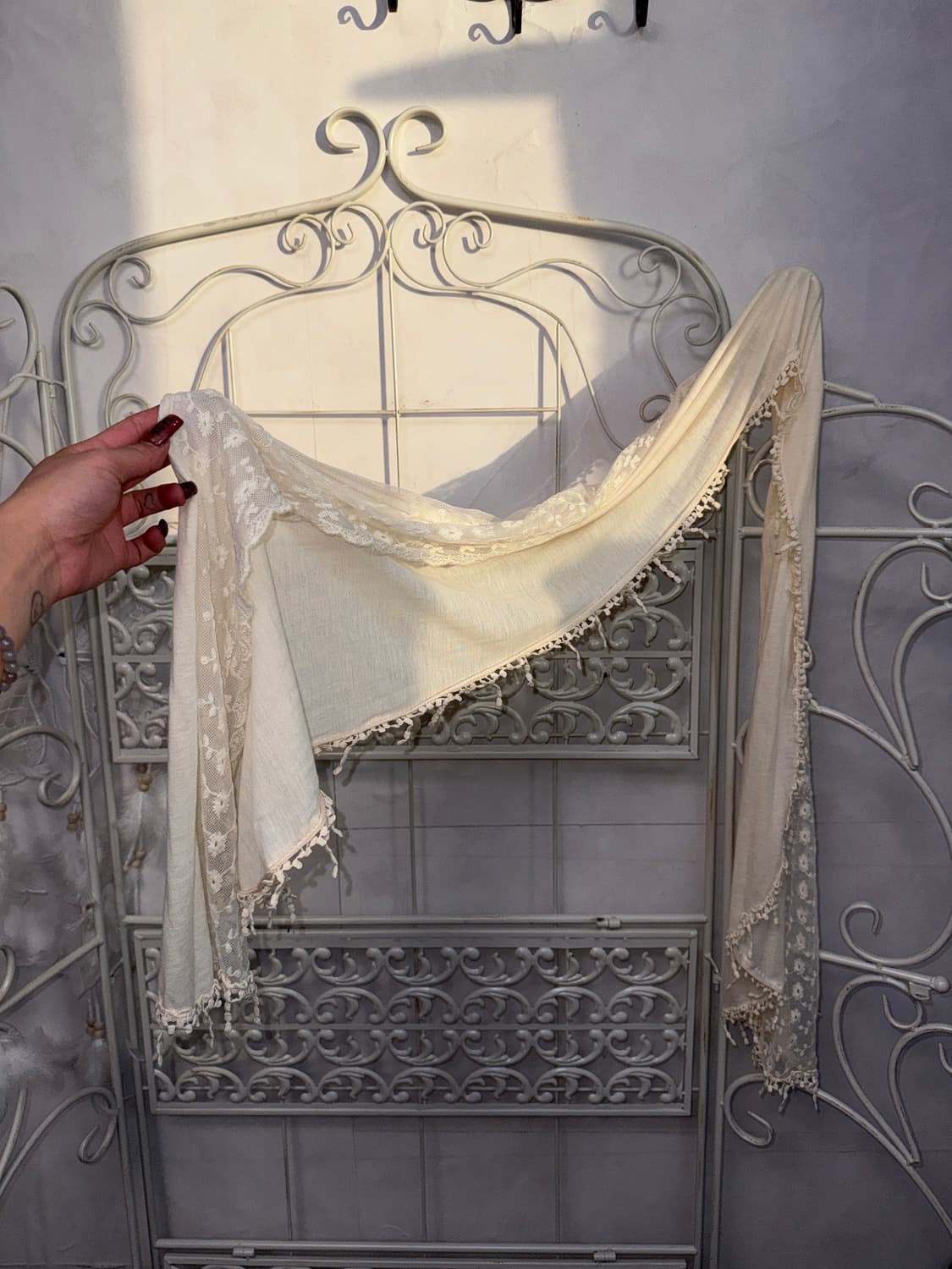 Ivory floral lace layered scarf  상품이미지2