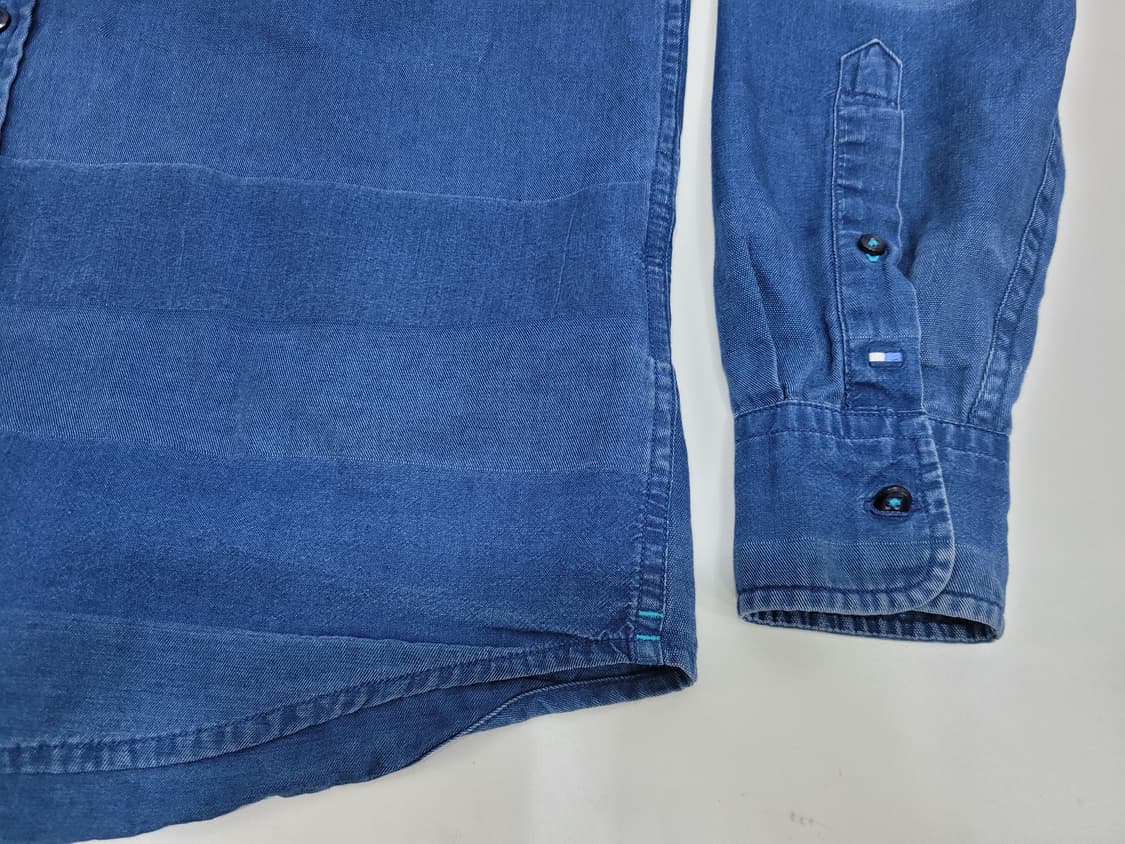 TOMMY HILFIGER 타미힐피거 인디고 코튼 셔츠 / 남 M 블루
 상품이미지4