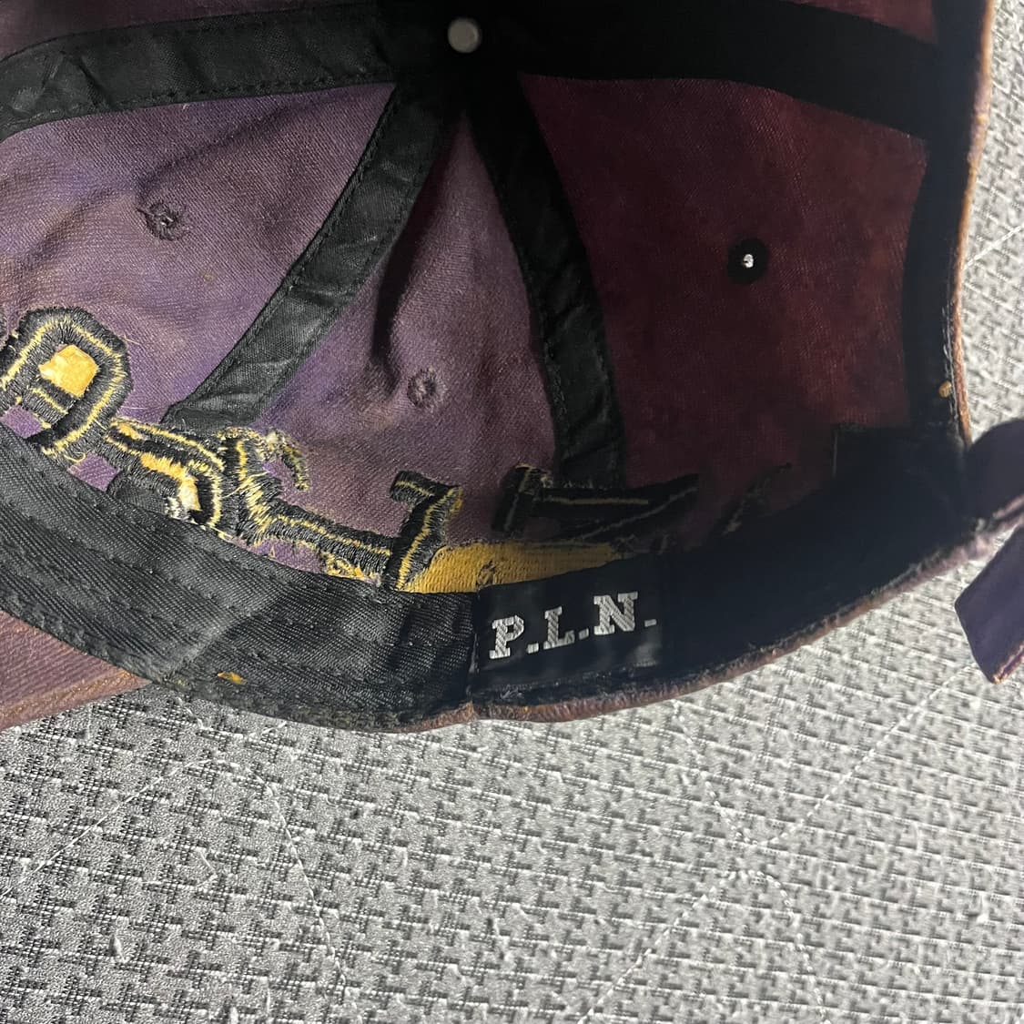 P.L.N. 오일스킨 캡 퍼플 상품이미지3