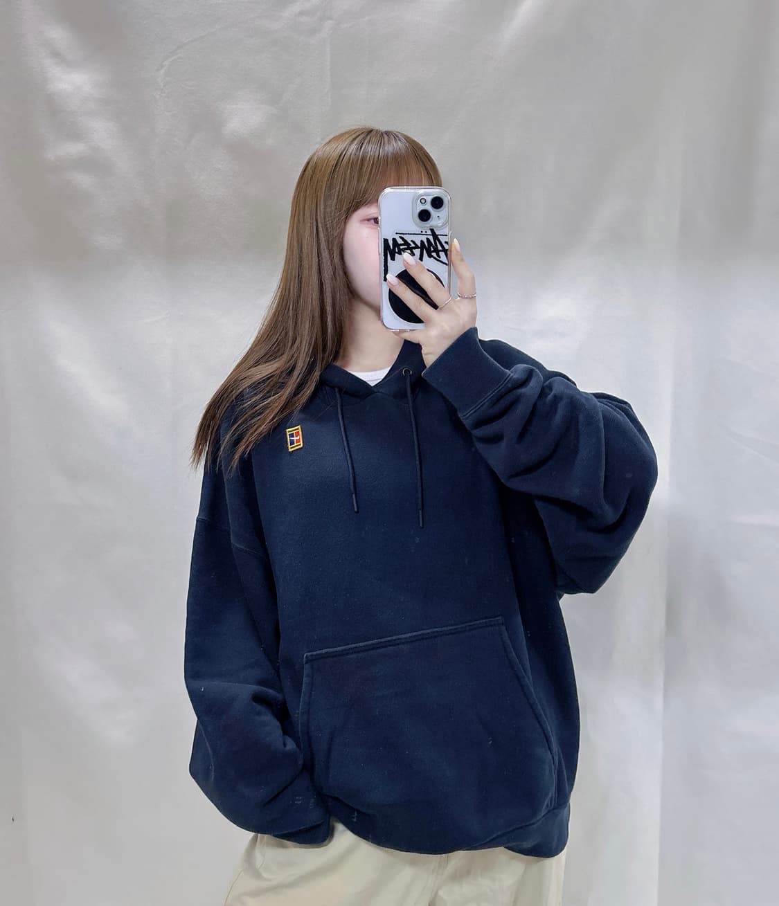 나이키 00‘s 테니스로고 블랙 후드 상품이미지2