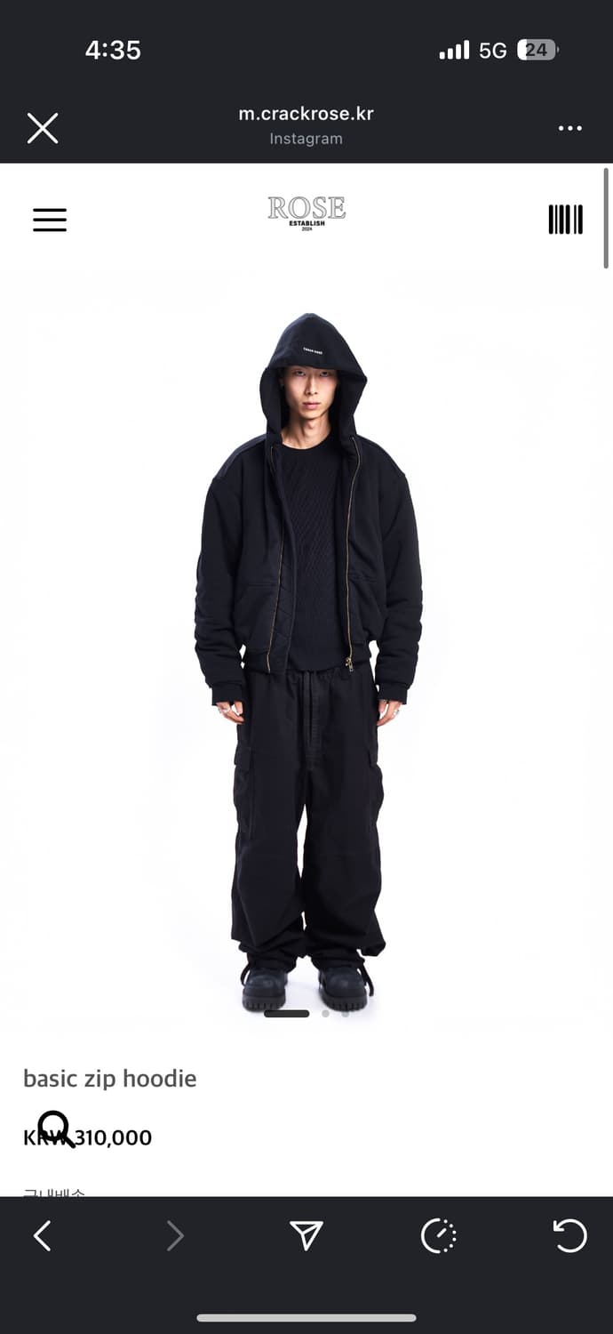 Crack rose basic zip hoodie 상품이미지3