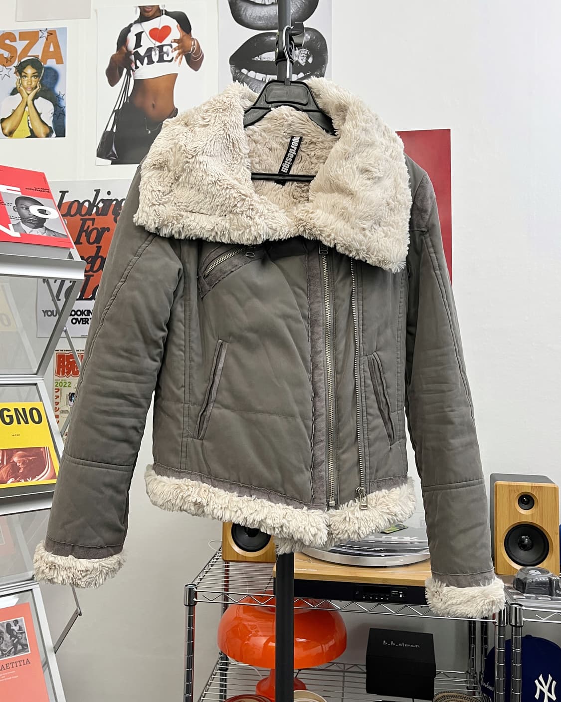 올드빈티지 그레이 양털 무스탕 점퍼 상품이미지5