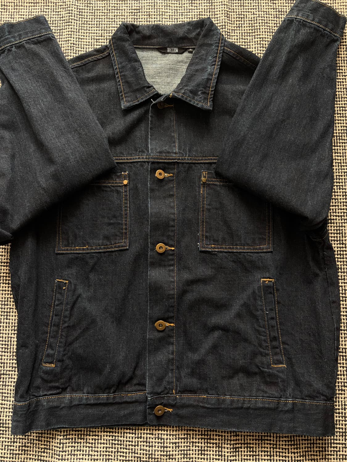 트릴리온 워싱 스티치 데님자켓 인디고 XL 상품이미지1