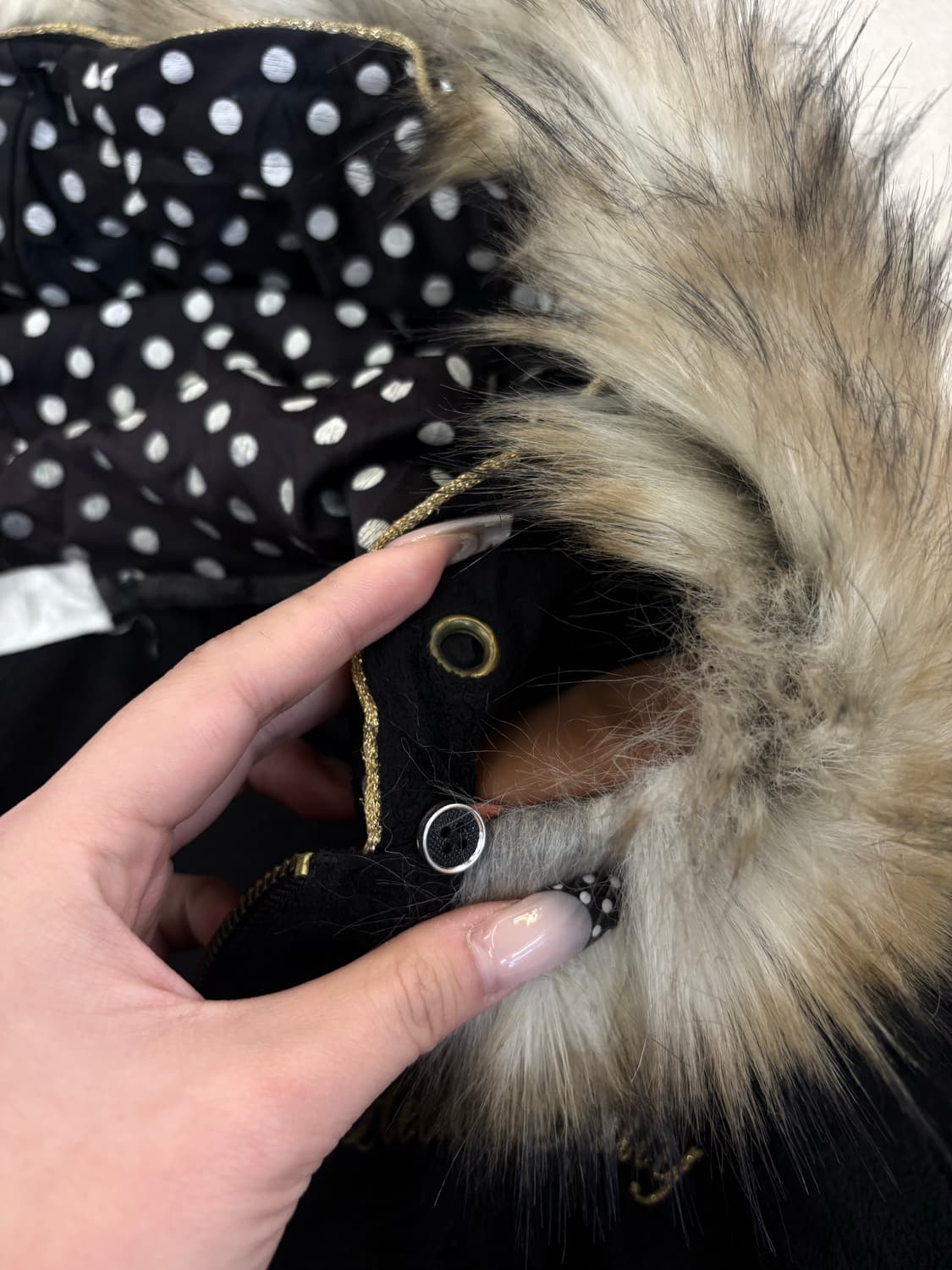 벨벳 골드 키티 퍼 후드집업 상품이미지6