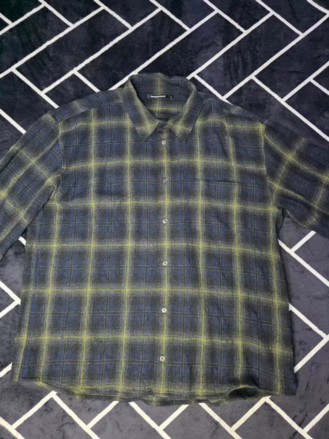 해칭룸 클래식 울 체크 셔츠 3 다크 네이비 상품이미지1