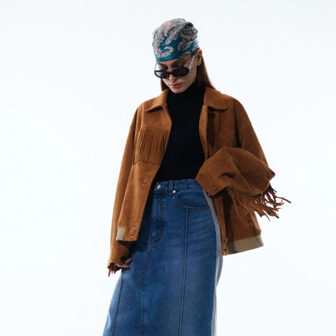 커렌트 Current 프린지 스웨이드 봄버 자켓 상품이미지5