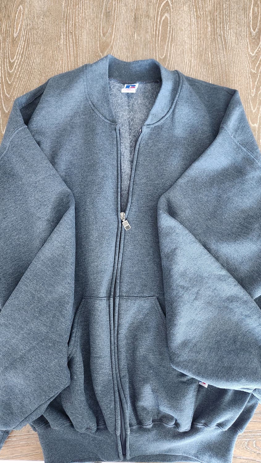 빈티지 러셀 스웻집업 다크그린 상품이미지1