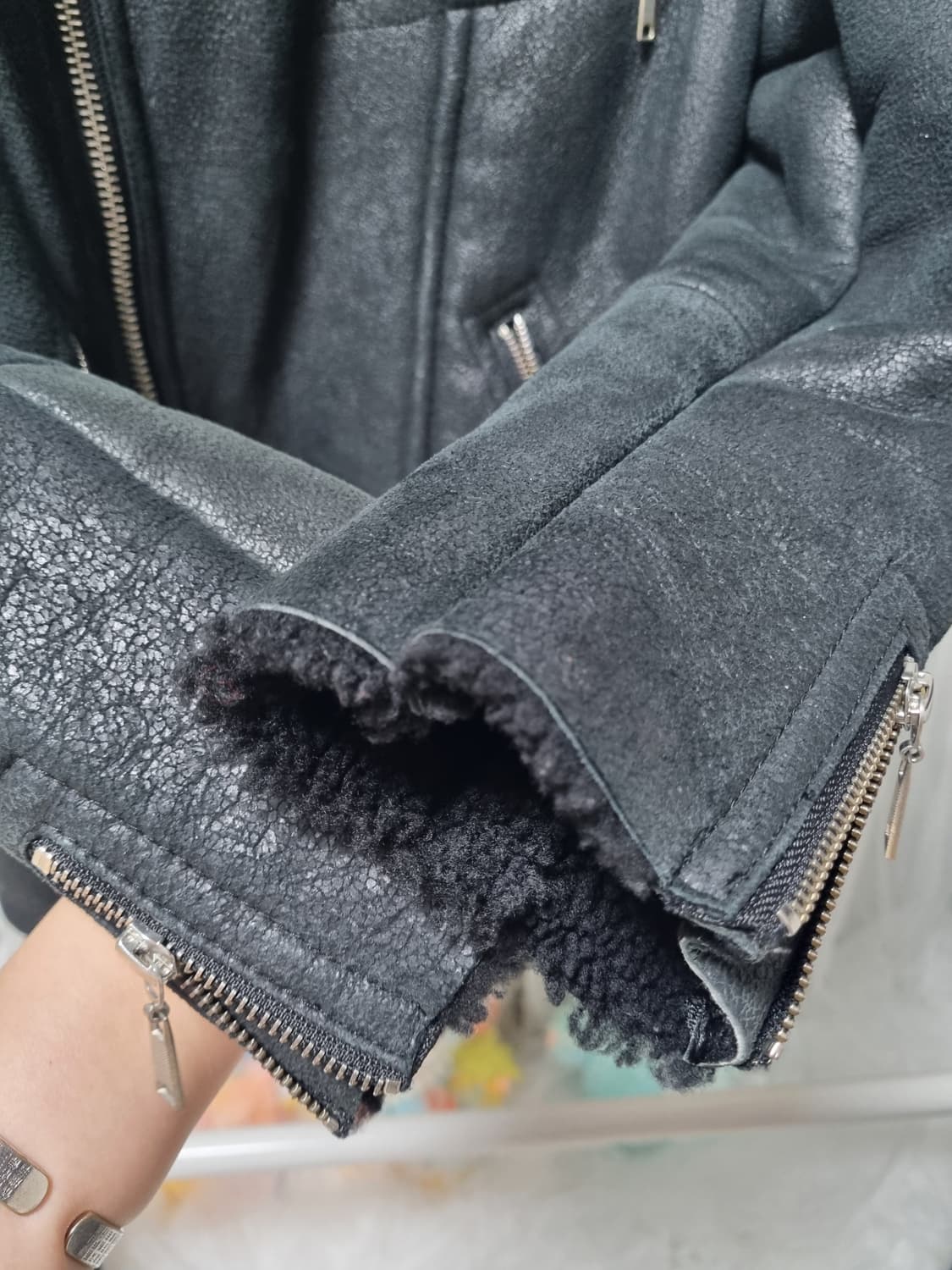 정품) 마쥬  양가죽 무스탕 재킷  상품이미지4