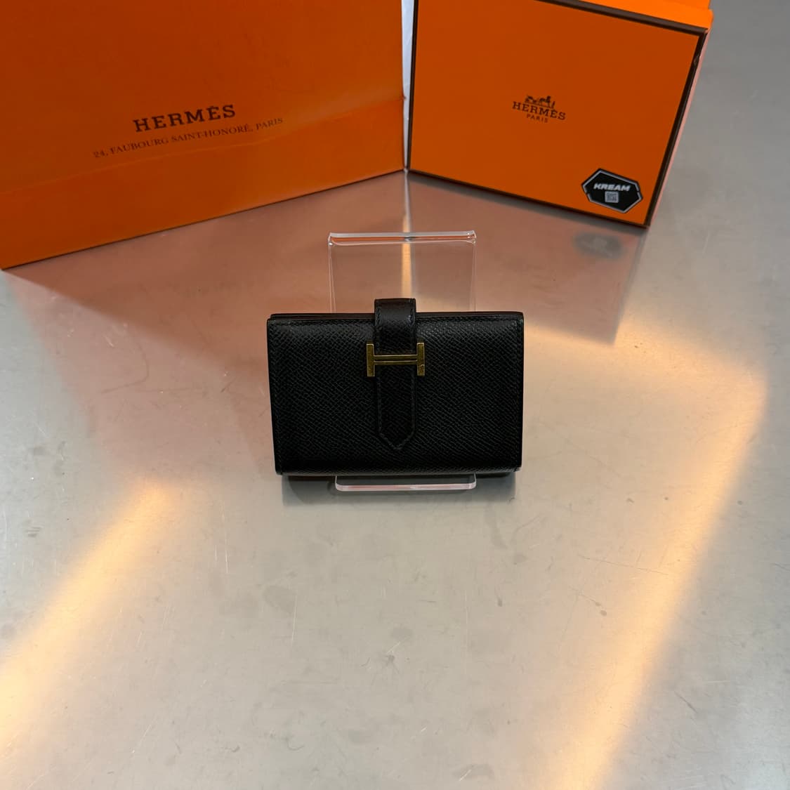 [리오브] 에르메스 베안 앱송 골드 누아 미니 카드지갑 상품이미지1