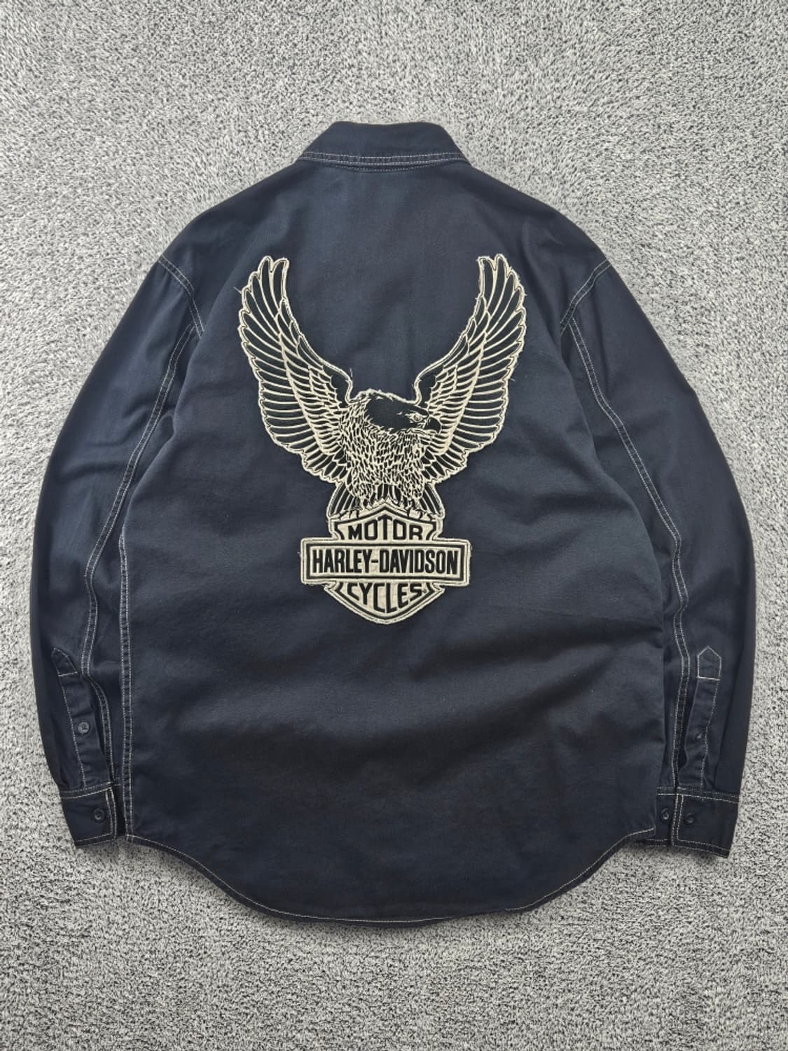 할리데이비슨 스티치 포켓 윙즈이글 바이커 셔츠 ( M ) / 11589 상품이미지1