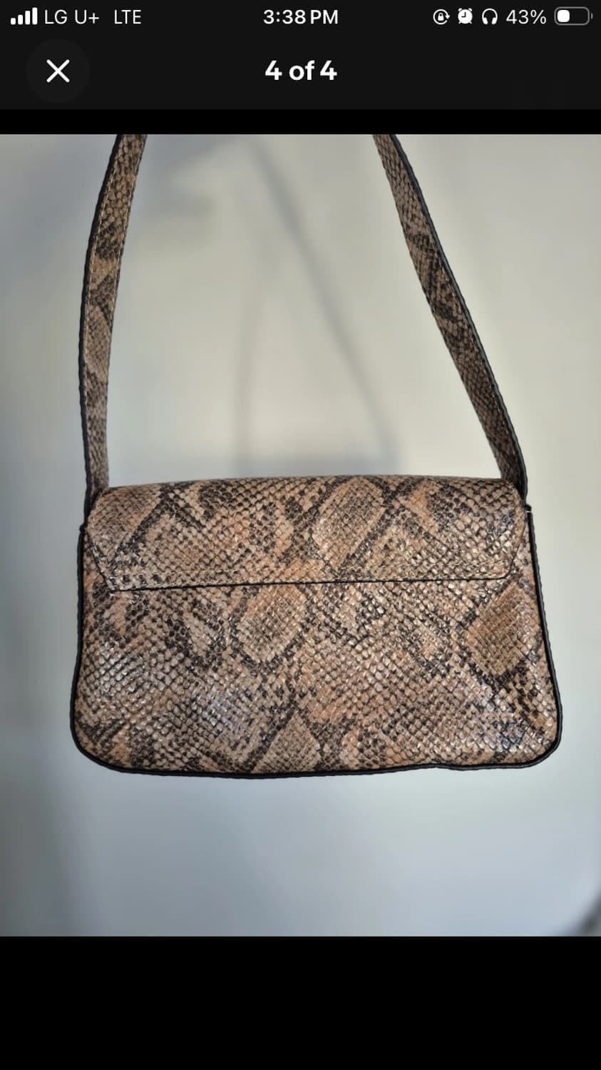 게스 Y2K 2000s 빈티지 스네이크스킨 G로고 미니백 뱀피 숄더백 상품이미지4