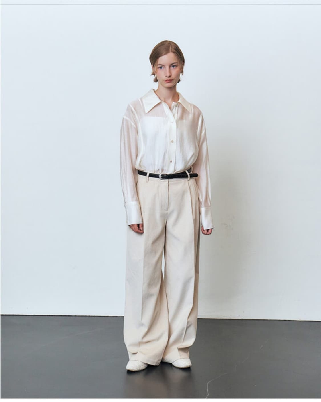 새상품) 모한 mohan 암홀 스티치 루즈핏 셔츠 블라우스 아이보리 M 상품이미지1