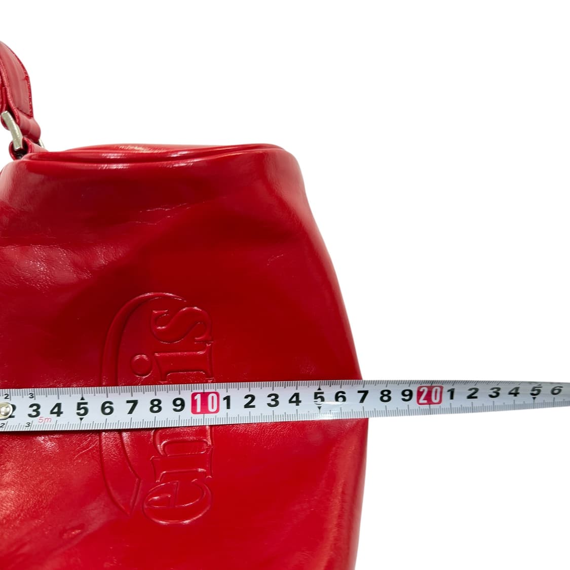 EMIS 이미스 엠보스드 배럴백 가방 레드 상품이미지7