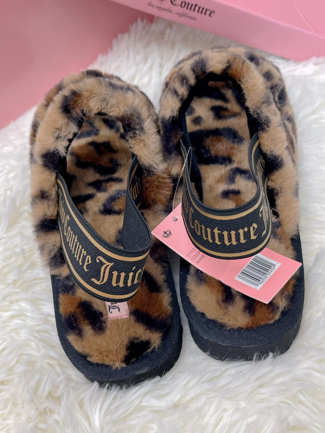 유일매물) 쥬시꾸뛰르 호피 퍼 슬리퍼 갸루템 상품이미지3