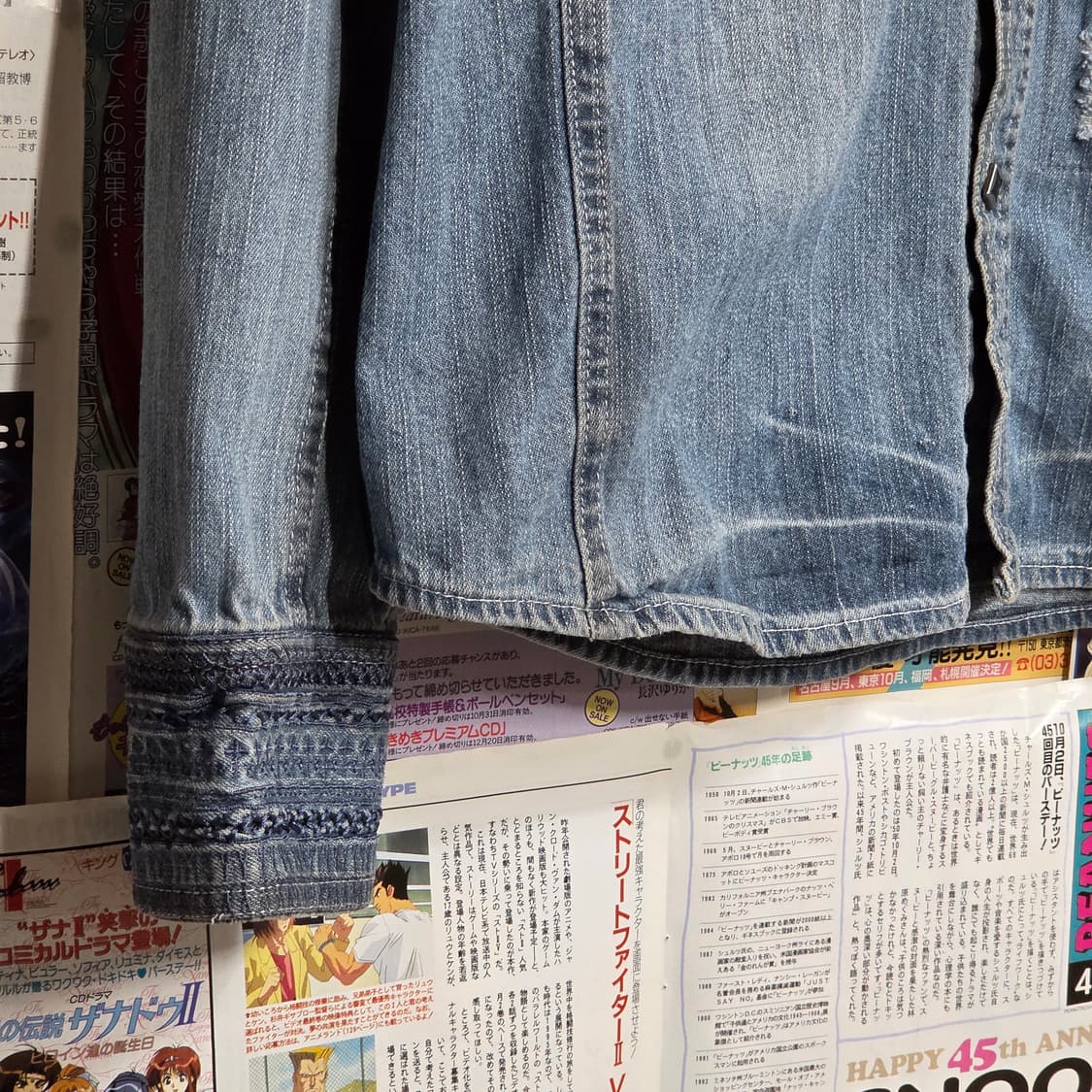 JPN 에스닉 자수 패턴 스터드 데님 셔츠 상품이미지5