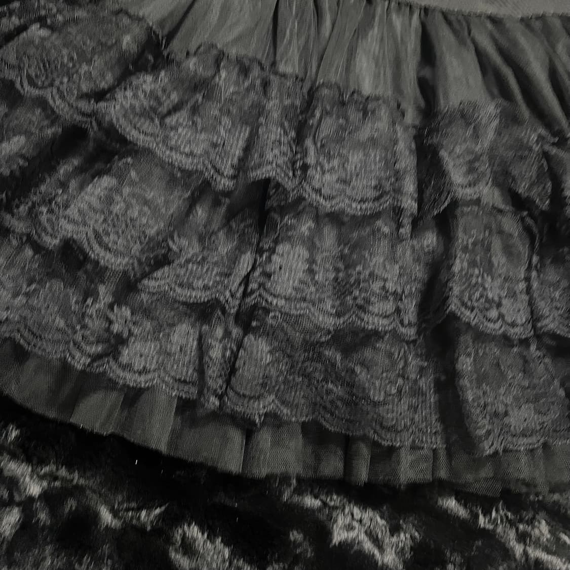 고스펑크 레이스 캉캉 스커트 고스로리 고딕 갸루 상품이미지2