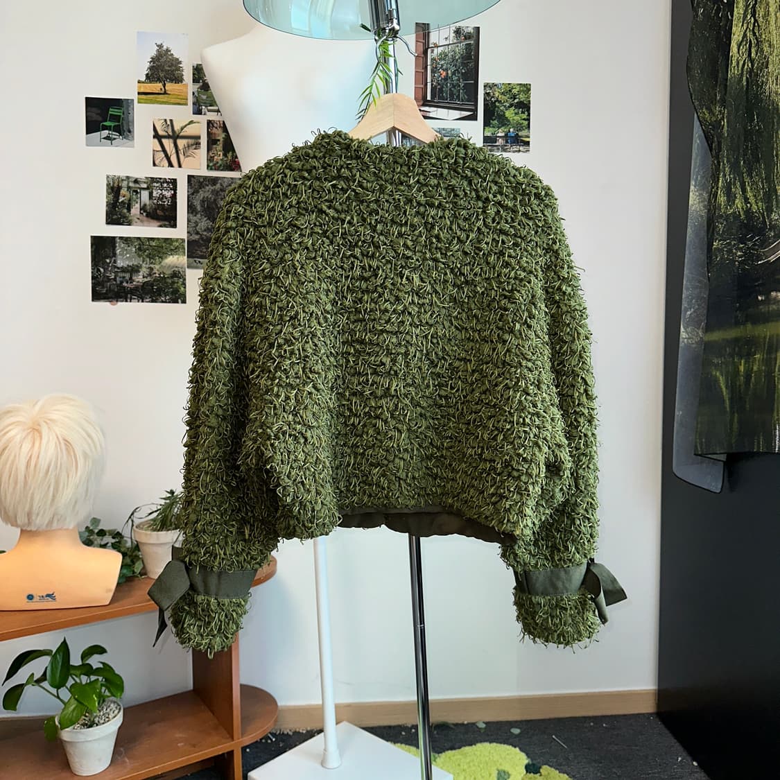 Khaki grunge fur cardigan 상품이미지3