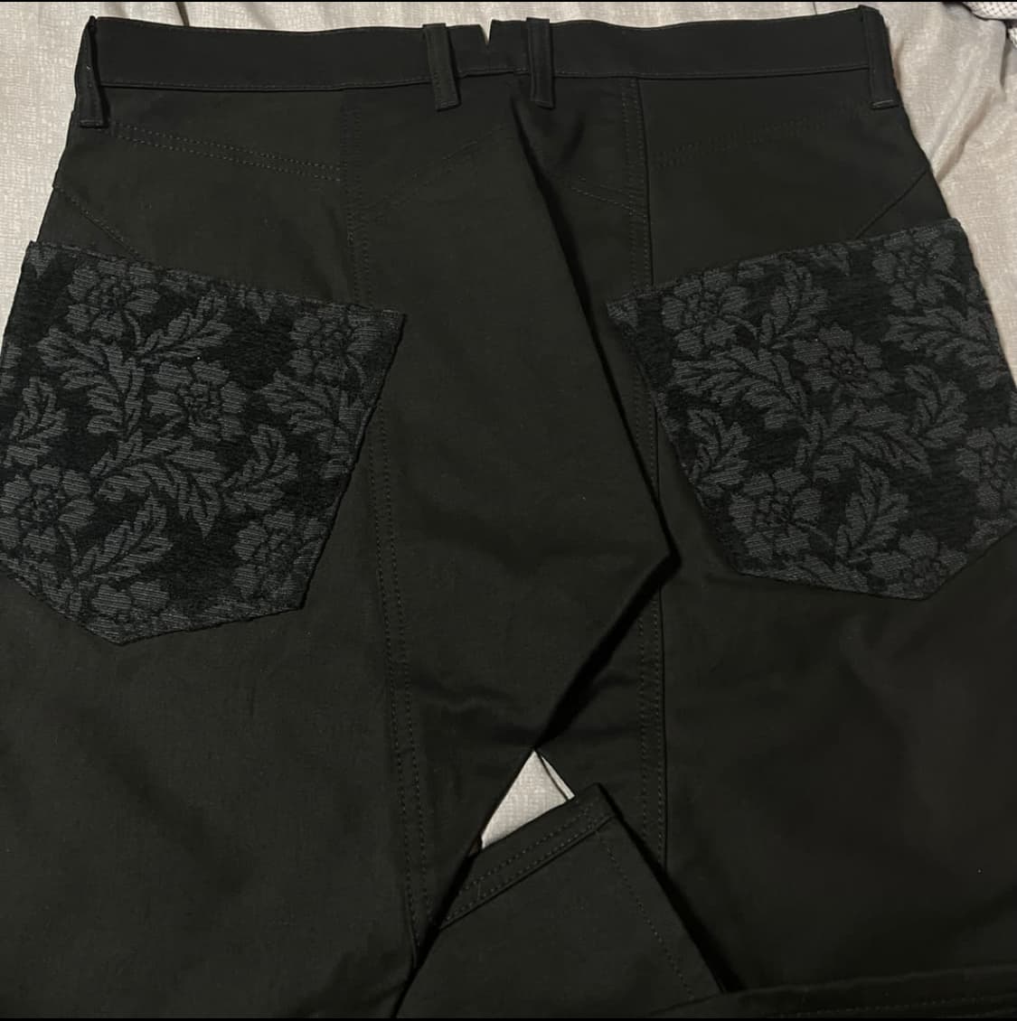 준야와타나베 21fw  플라워 자카드 블랙 팬츠 상품이미지1