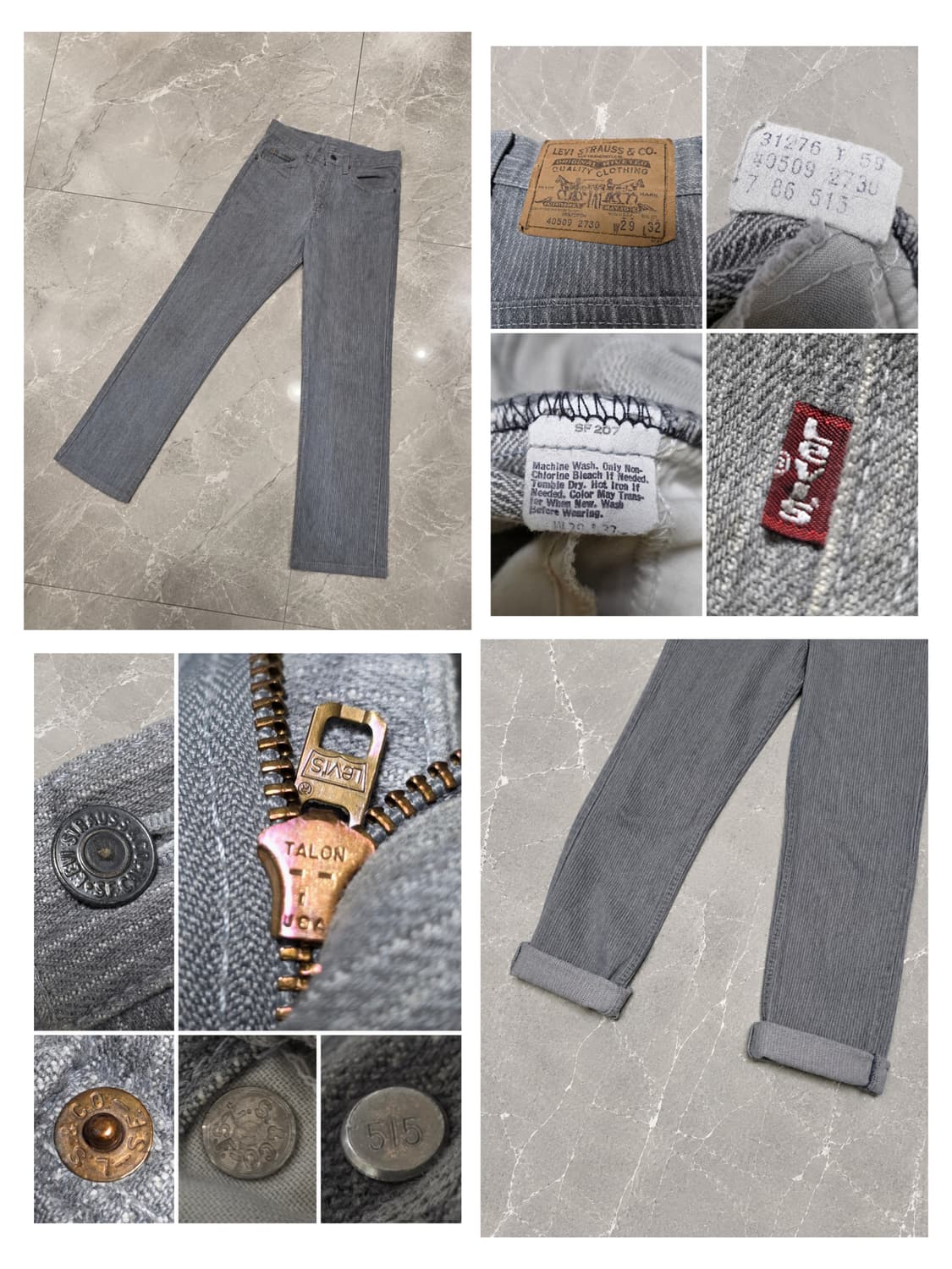 80s Levi's 40509 빈티지 그레이 스트라이프 데님 상품이미지1