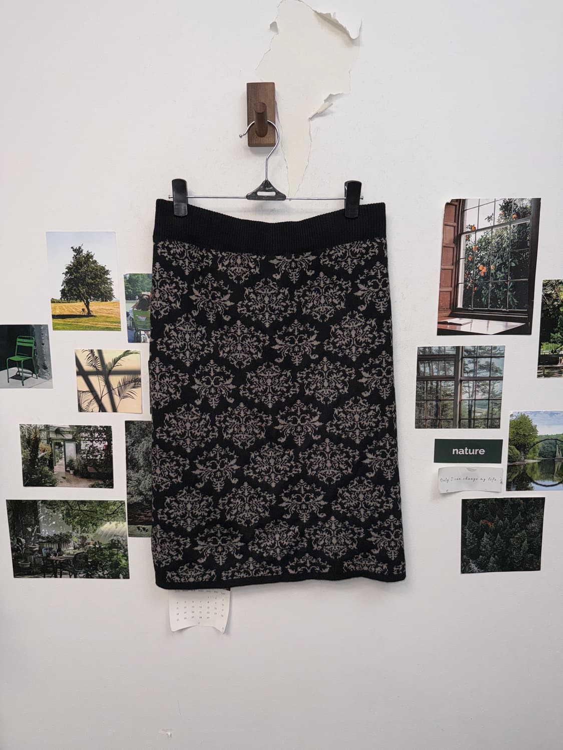 Black oriental pattern knit skirt 상품이미지3