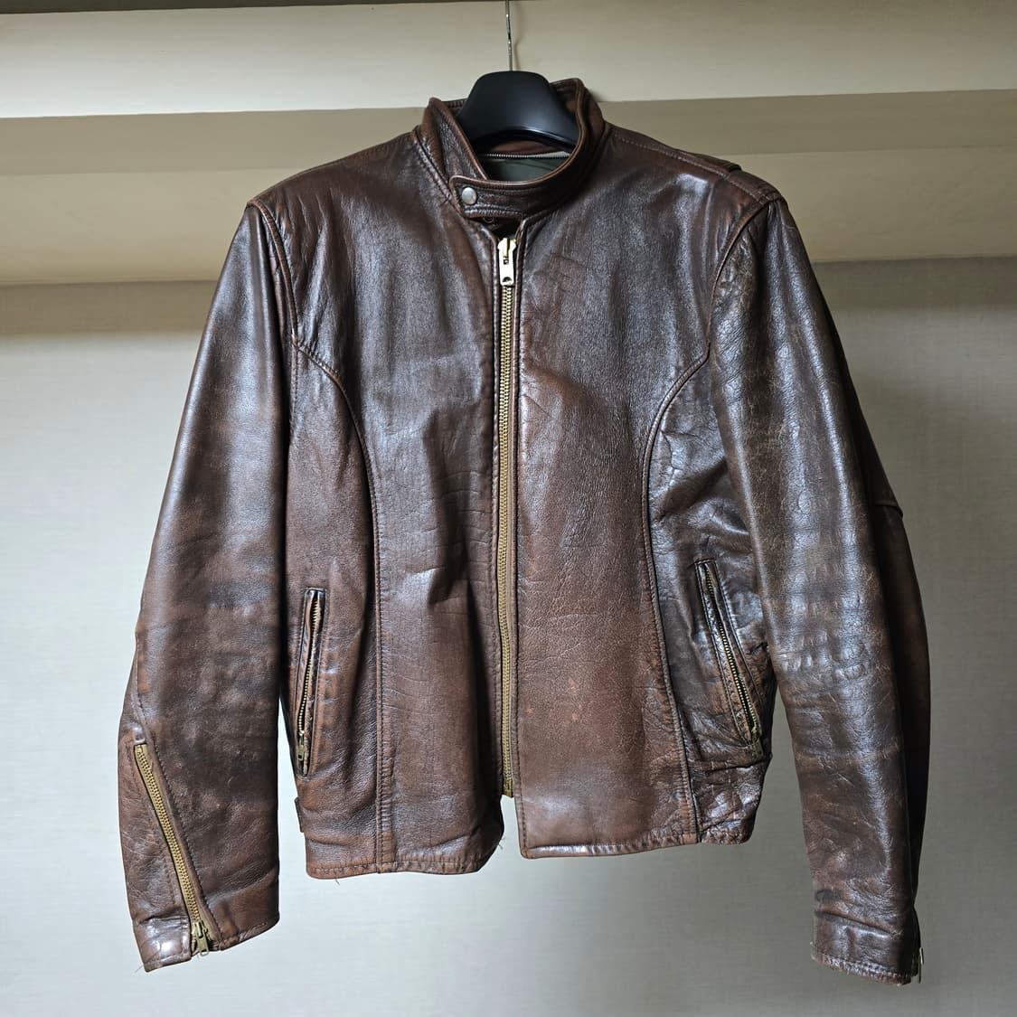 Lesco leather 70's 카페레이서 레더자켓 상품이미지1
