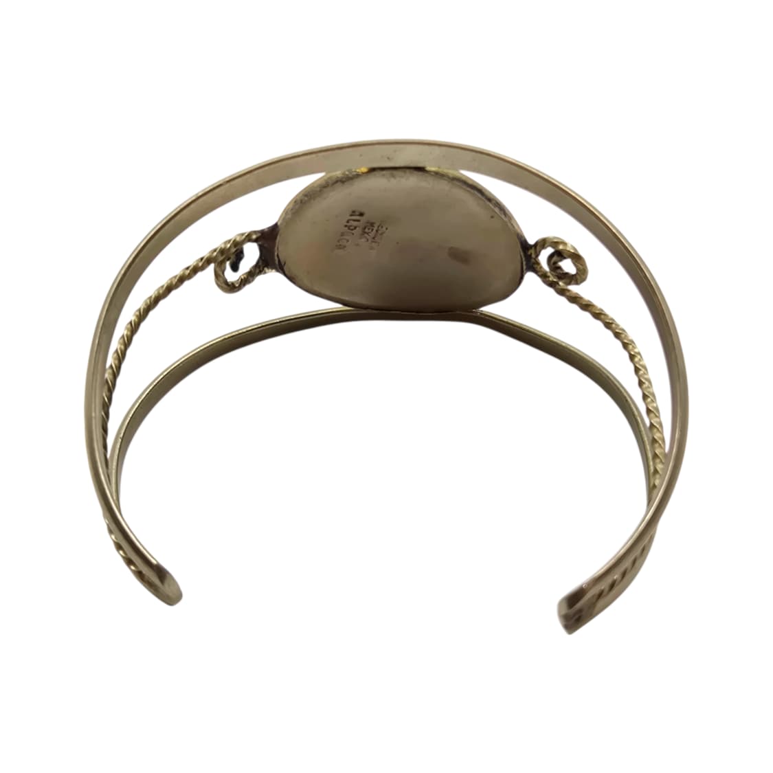 80s 멕시코 알파카 터키석 자개 플라워 뱅글 상품이미지4