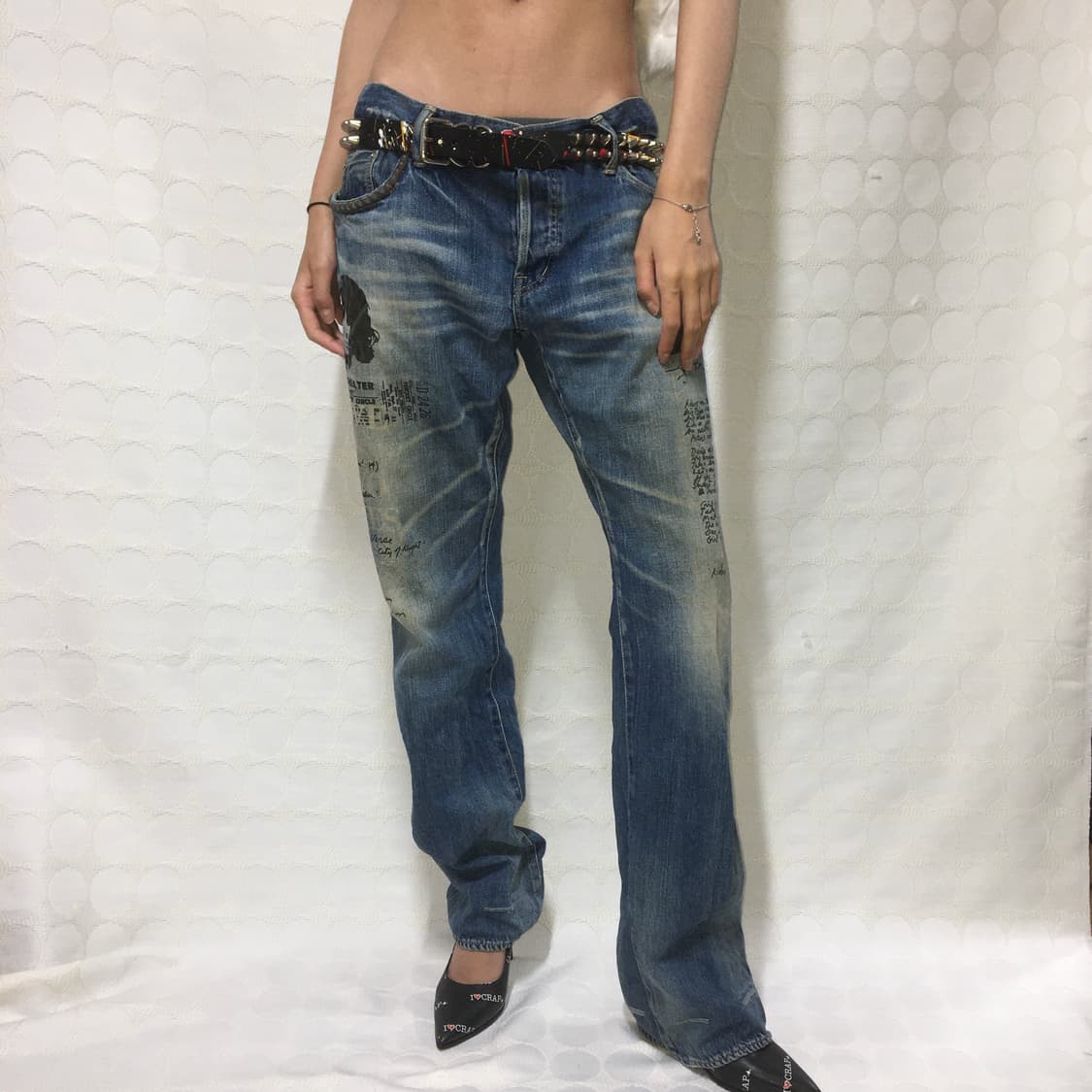 허리45!Hysteric Glamour데님 스터드 바지 상품이미지2