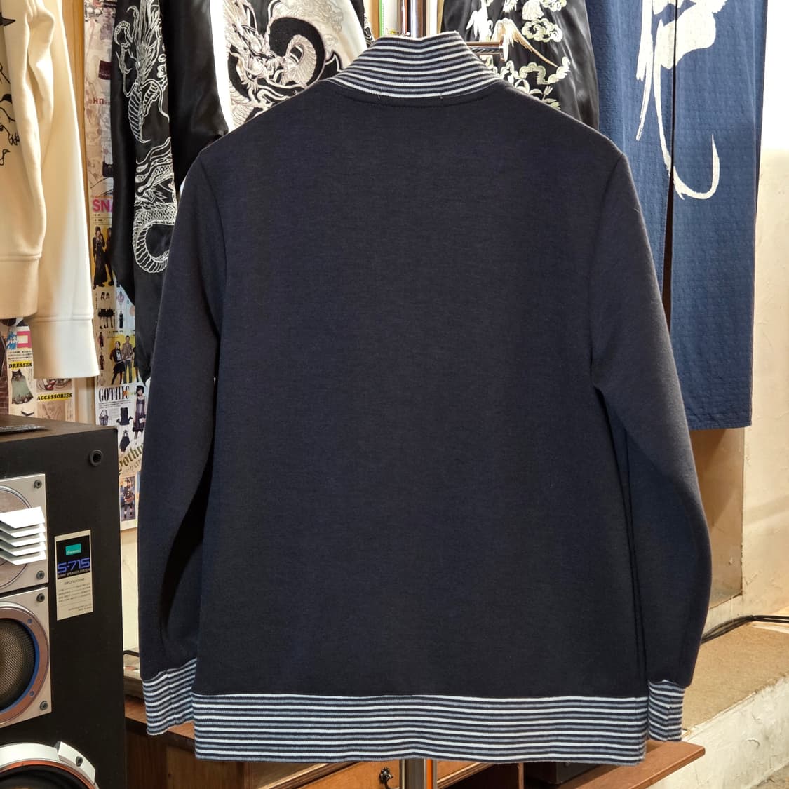 JPN 스트라이프 포인트 차콜 코튼 집업 상품이미지4