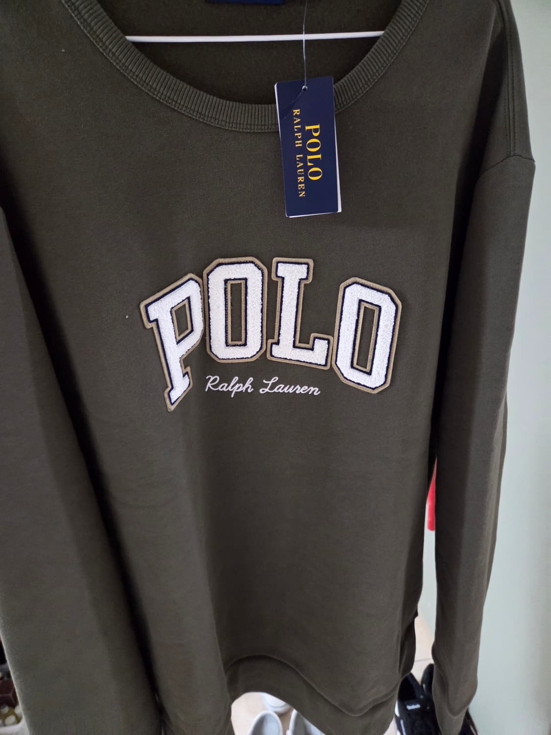 폴로 기모 맨투맨 올리브그린 빅사이즈 새상품 상품이미지1