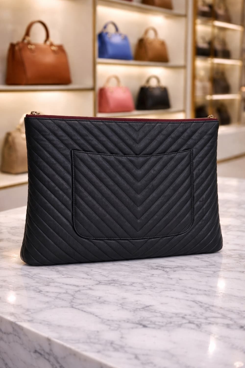 [S급] 샤넬 캐비어 쉐브론 클러치 라지 판매합니다!!! 상품이미지2