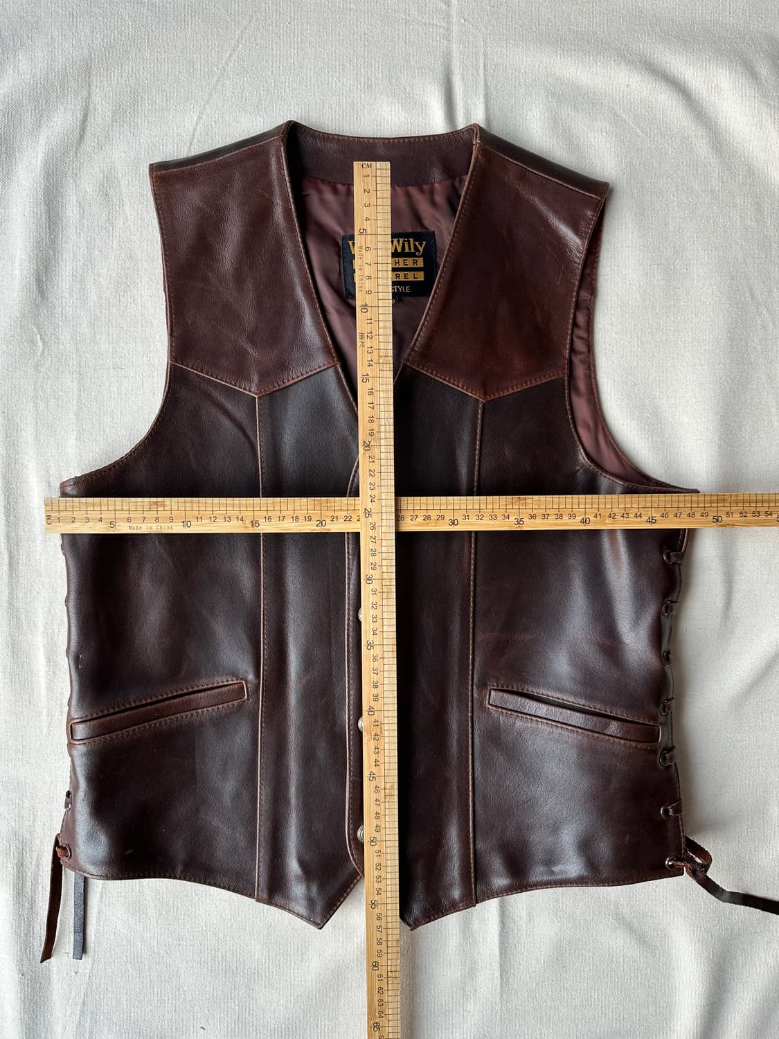 웨스턴 카프스킨 레더 베스트 40 상품이미지10