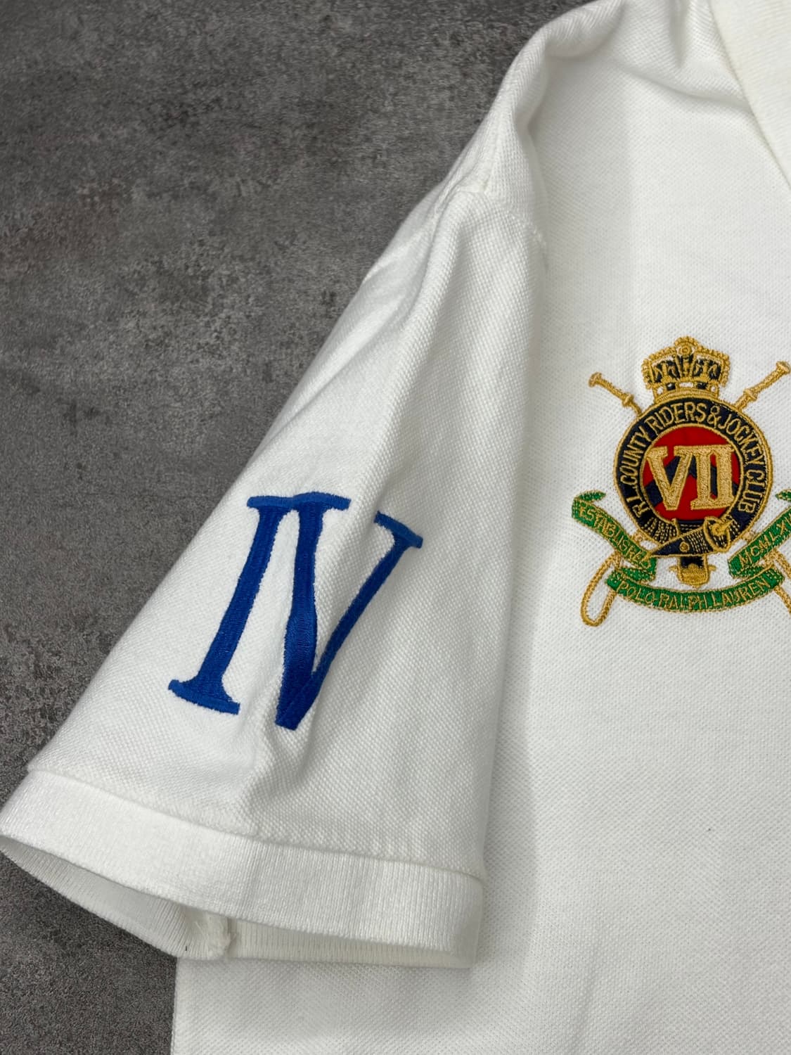 폴로 랄프로렌 빅포니 크레스트 로고 화이트 반팔 카라티 XL 상품이미지5