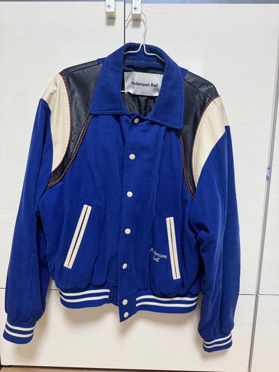 앤더슨벨 코듀로이 레더 바시티 자켓 상품이미지2