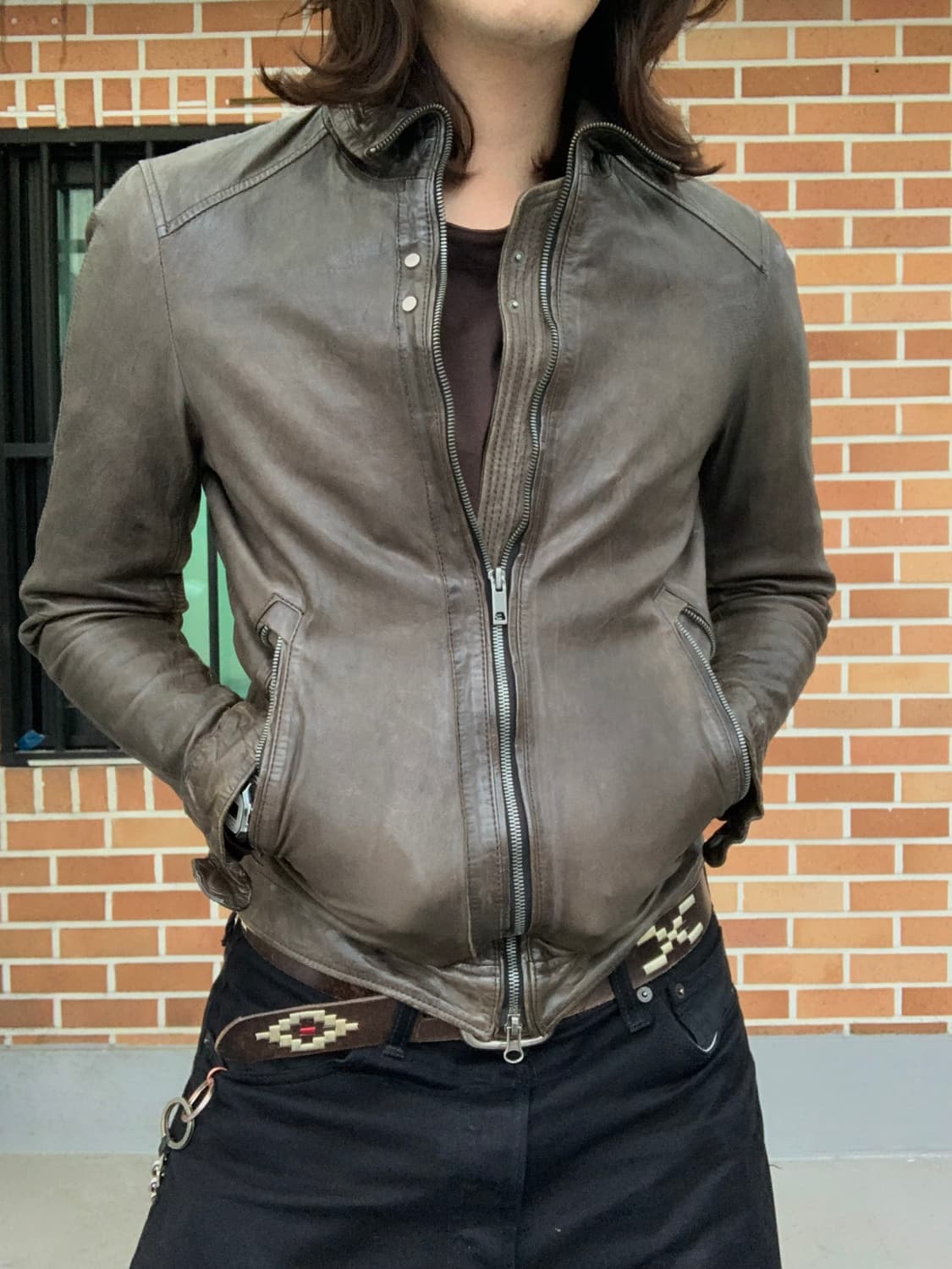 (M)솔리드옴므 쉽스킨 레더 자켓 상품이미지1