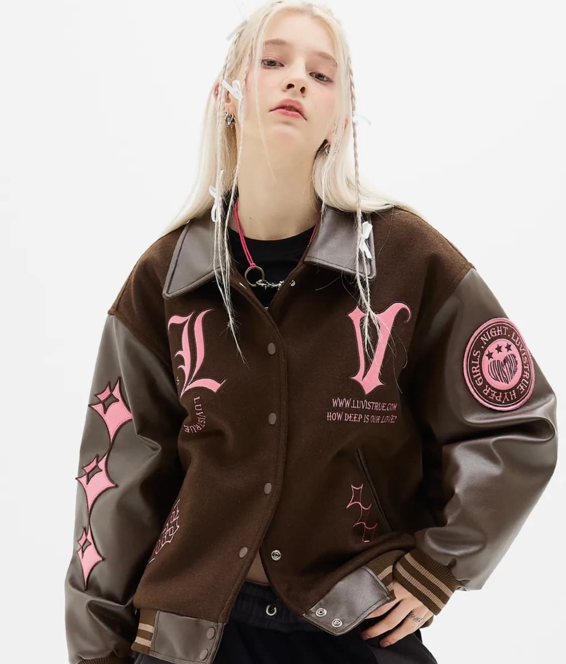 러브이즈트루 바시티 자켓 브라운 상품이미지2