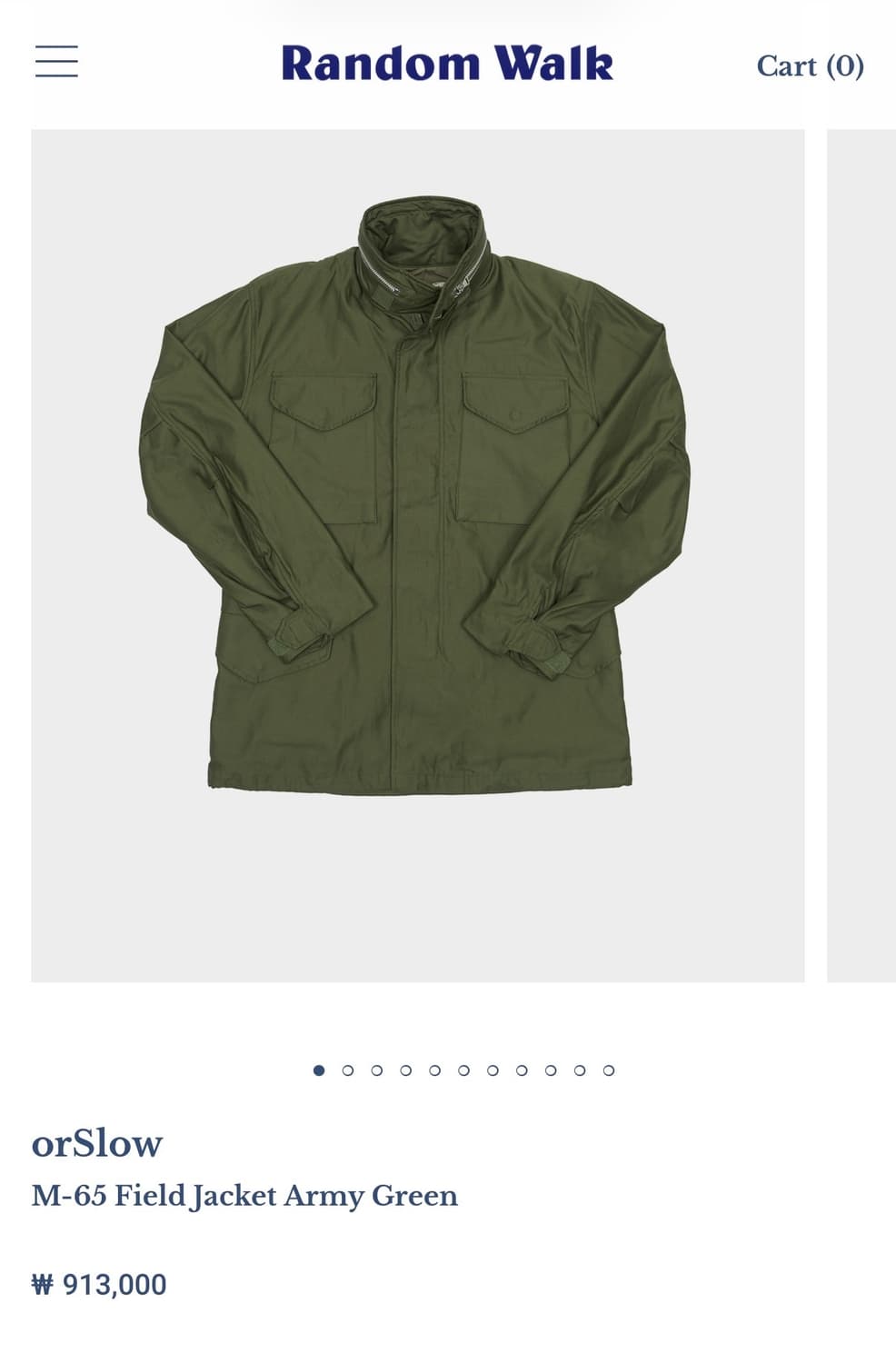 오어슬로우 M-65 필드자켓 2사이즈 새상품 상품이미지1