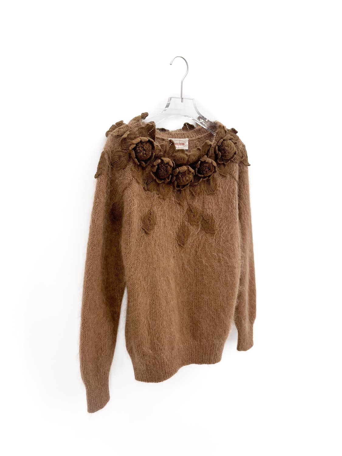 빈티지 플라워 코사지 울 니트 상품이미지3