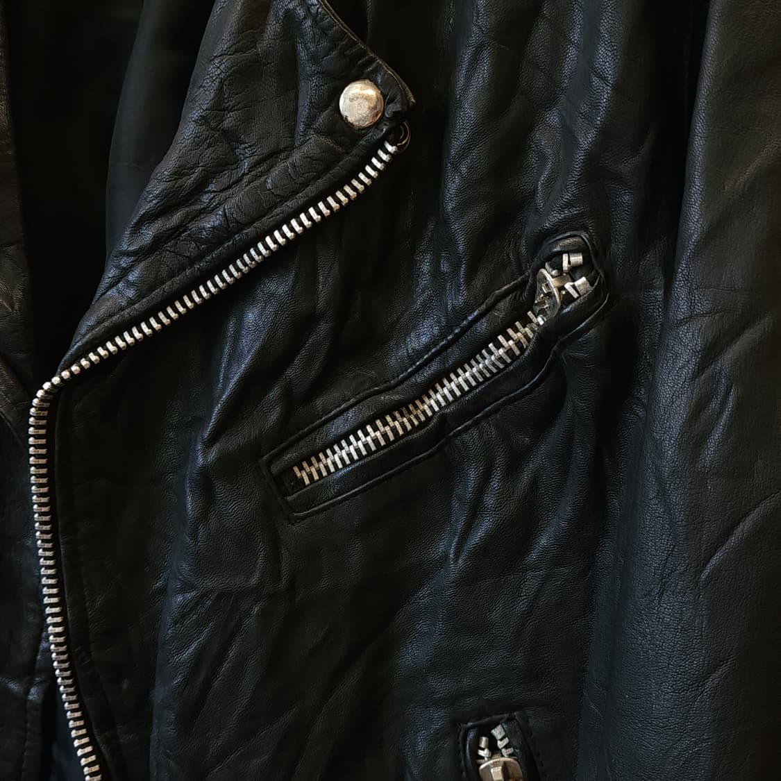 90s 빈티지 가죽자켓 브로큰 바이커 레더자켓 라이더자켓 L 상품이미지7