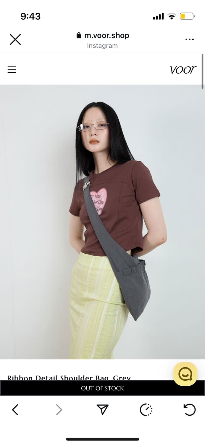 Ribbon Detail Shoulder Bag_Grey 상품이미지1