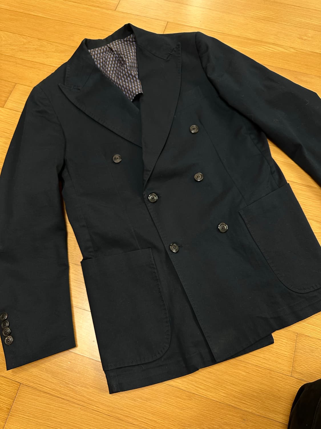 SHOW&TELL 이태리 메이드 코튼 더블 자켓 (네이비) – 50 상품이미지1