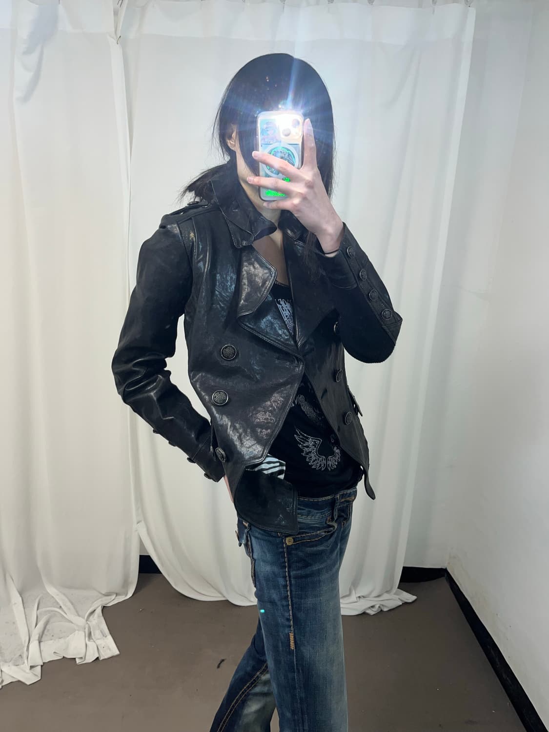 블랙 리얼 레더 나폴레옹 자켓  상품이미지6