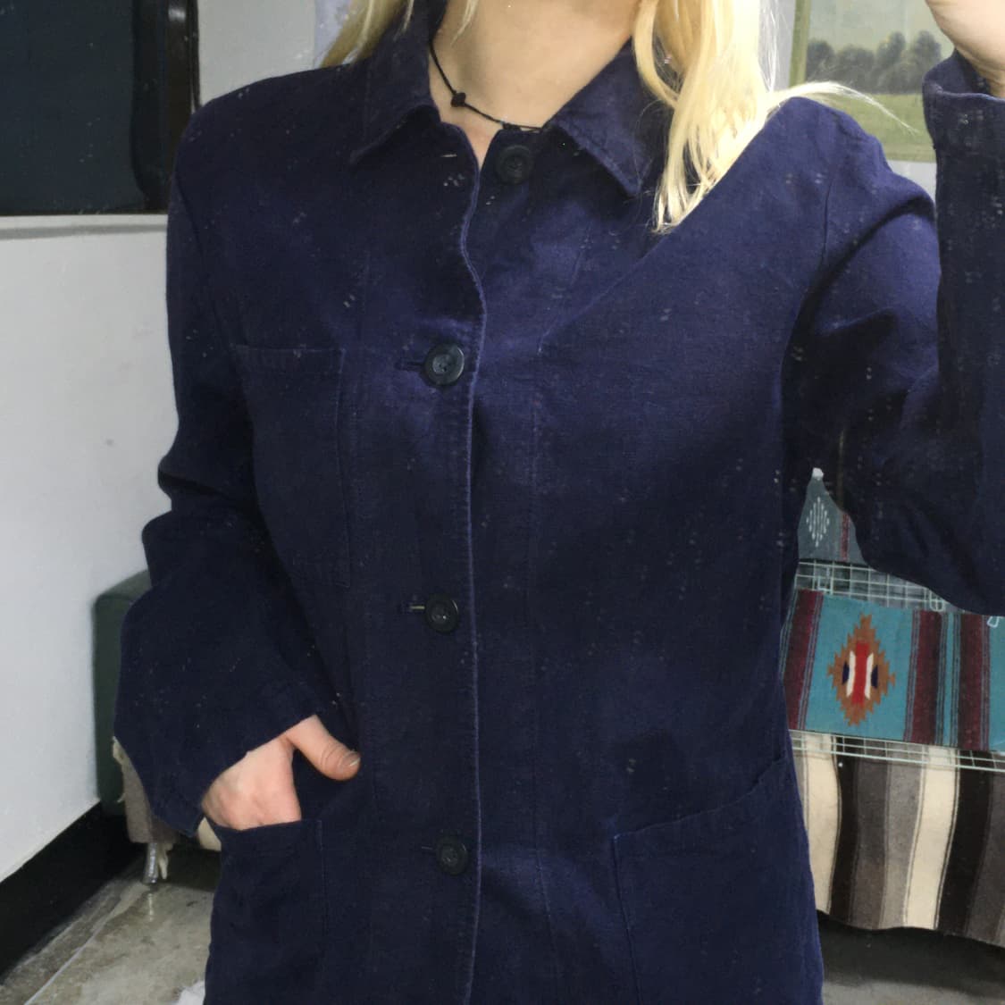 투티/0331 JPN 빈티지 도쿄 스타일 네이비 셔츠 일본 긴팔 상품이미지3