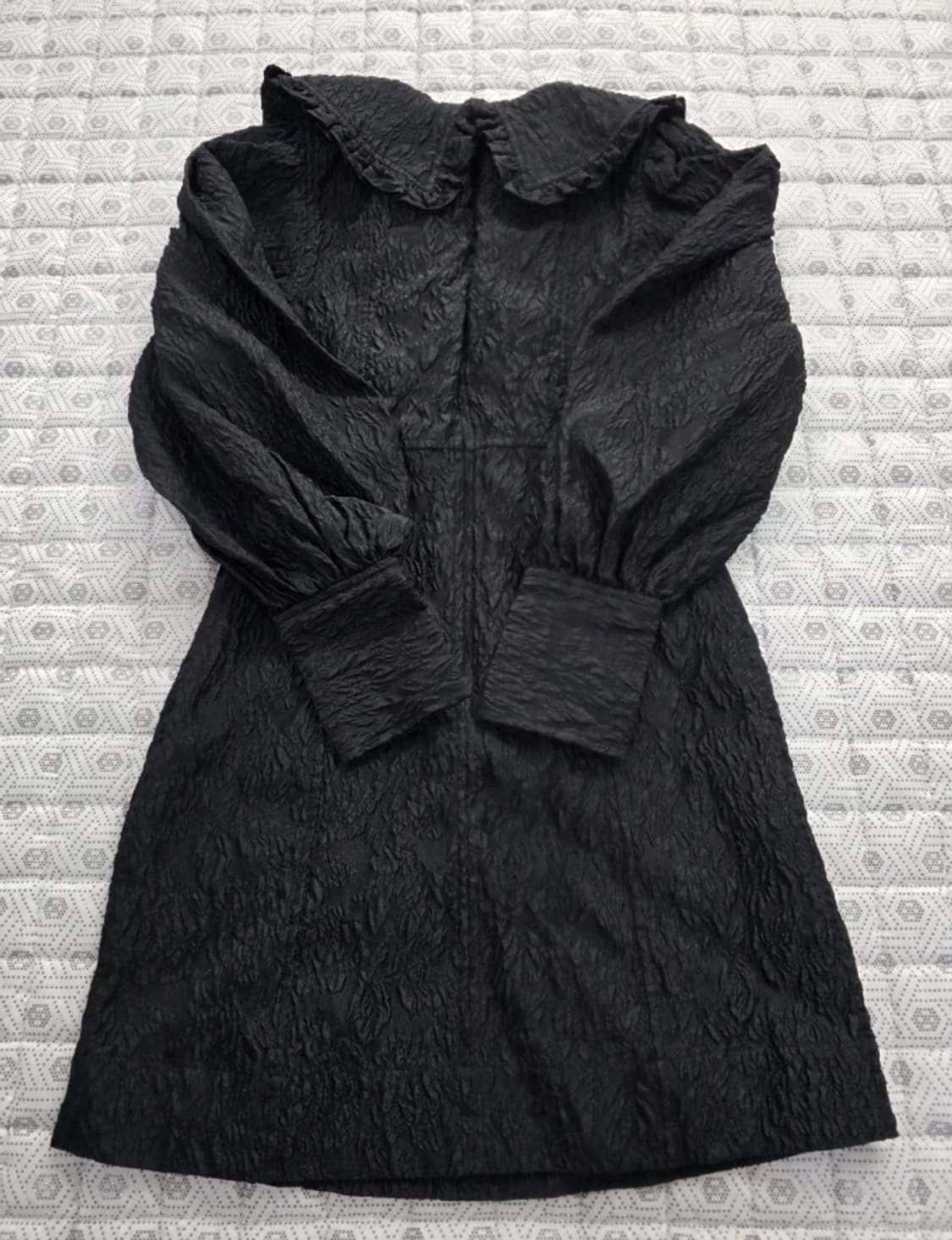 GANNI 가니 블랙 퍼프 소매 미니 드레스 34 상품이미지3