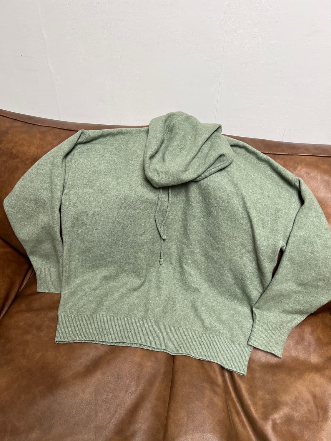 [XL] ZARA 니트 후드 연그린 상품이미지3