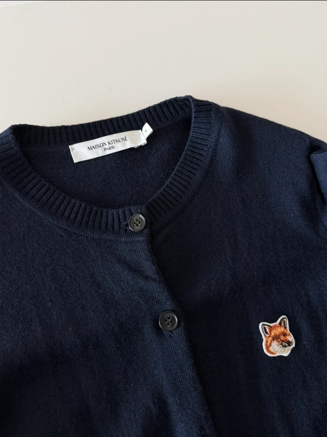 메종키츠네 폭스헤드 가디건 네이비 s 상품이미지4