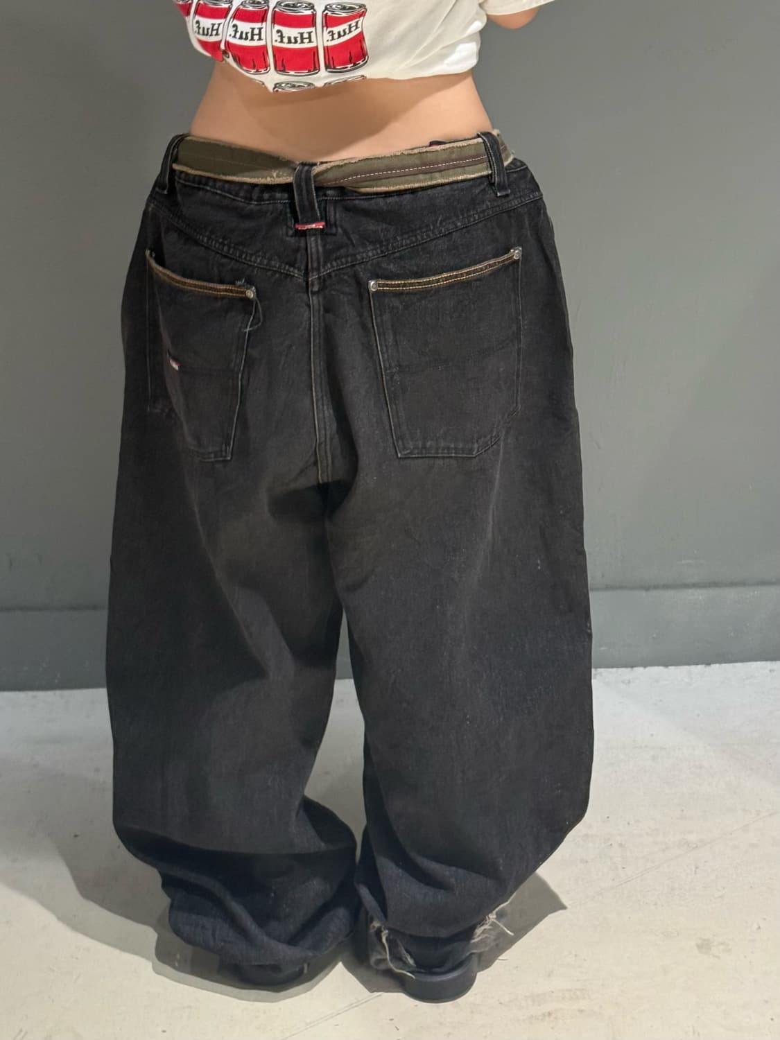 Hip-hop ballon-fit black denim pants 상품이미지3