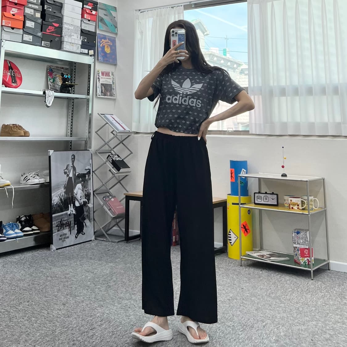 (WOMEN M)아디다스 크롭 반팔-Y294 상품이미지6