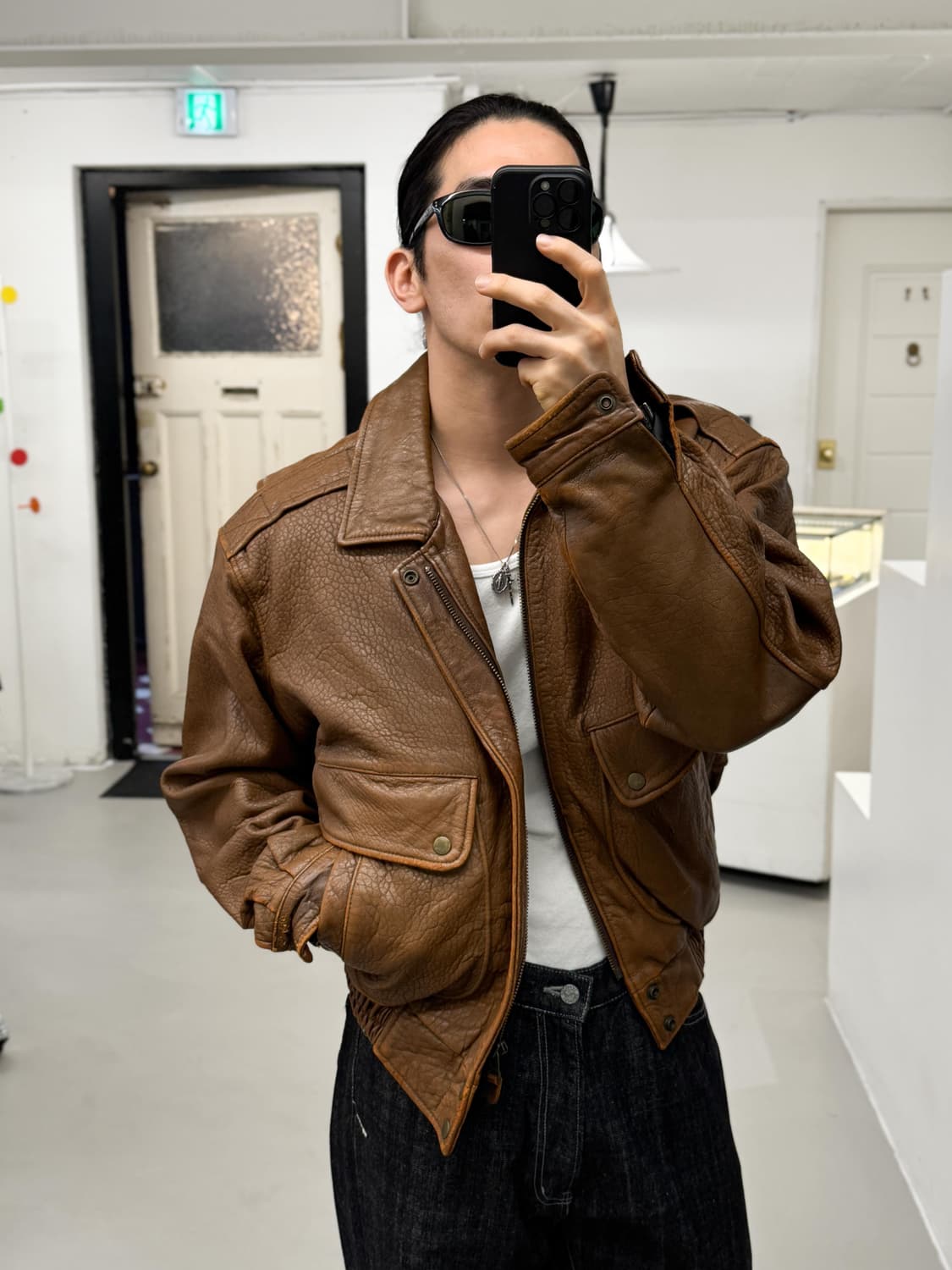 빈티지 레더 블루종 상품이미지2