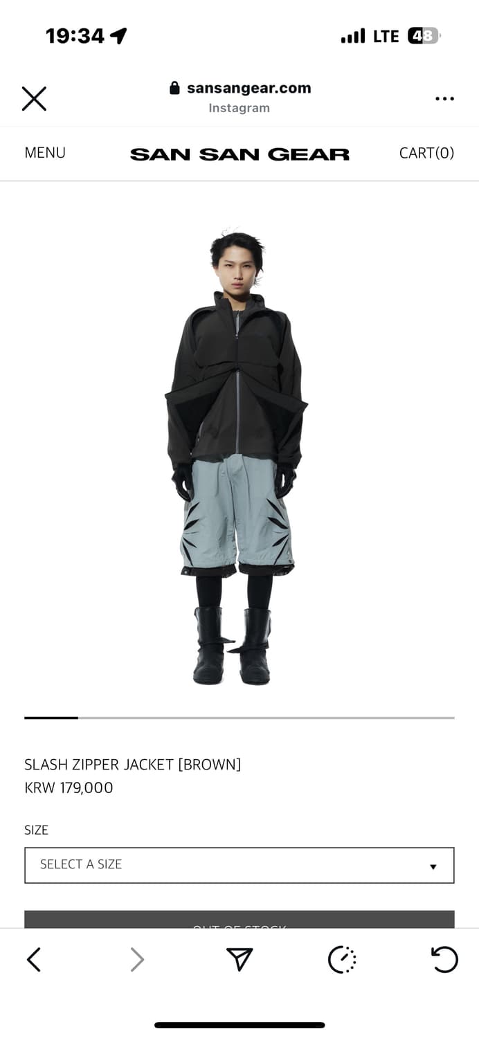 Sansangear SLASH ZIPPER JACKET [BROWN] 상품이미지2