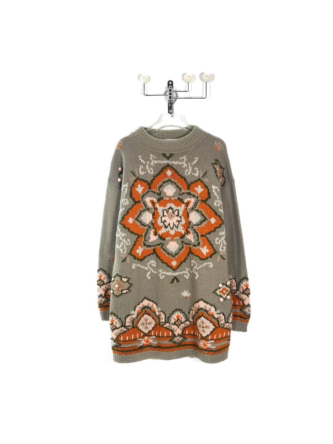  빈티지 플라워 패턴 울 니트 상품이미지4